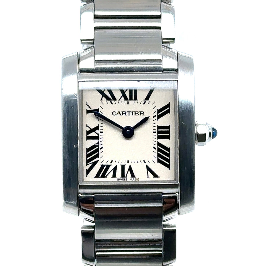 Pre-Owned Stainless Steel Tank Francaise Cartier Watch (Ladies)