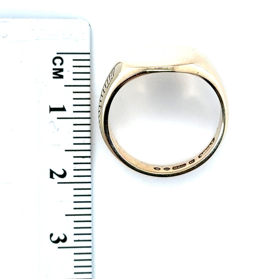 9ct Yellow Gold Signet Ring - Size M