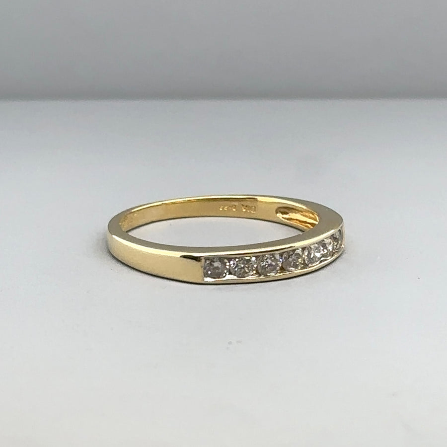 18ct Yellow Gold Diamond Half Eternity Ring (c. 0.33ct) - Size N 1/2