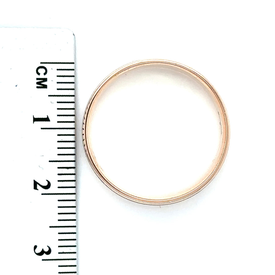 9ct Bi-Colour Band Ring - Size T 1/2