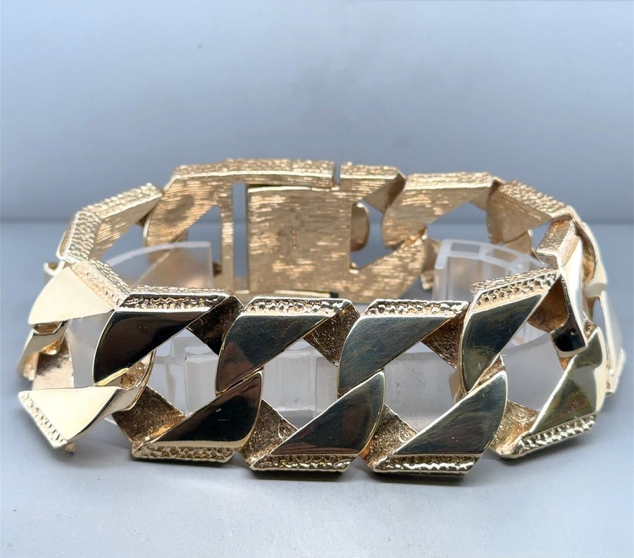 9ct Yellow Gold Heavy Curb Bracelet