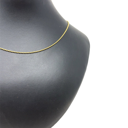 18ct Yellow Gold Beaded Necklace (17")