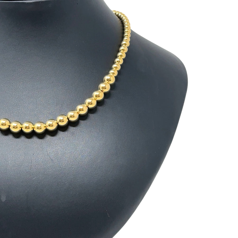 Sterling Silver Gold Coloured Bead Chain (17")