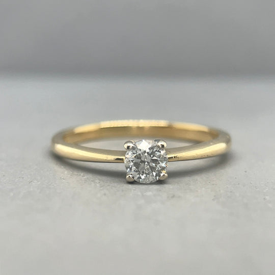 18ct Yellow Gold Single Stone Diamond Ring (c. 0.25ct) - Size L