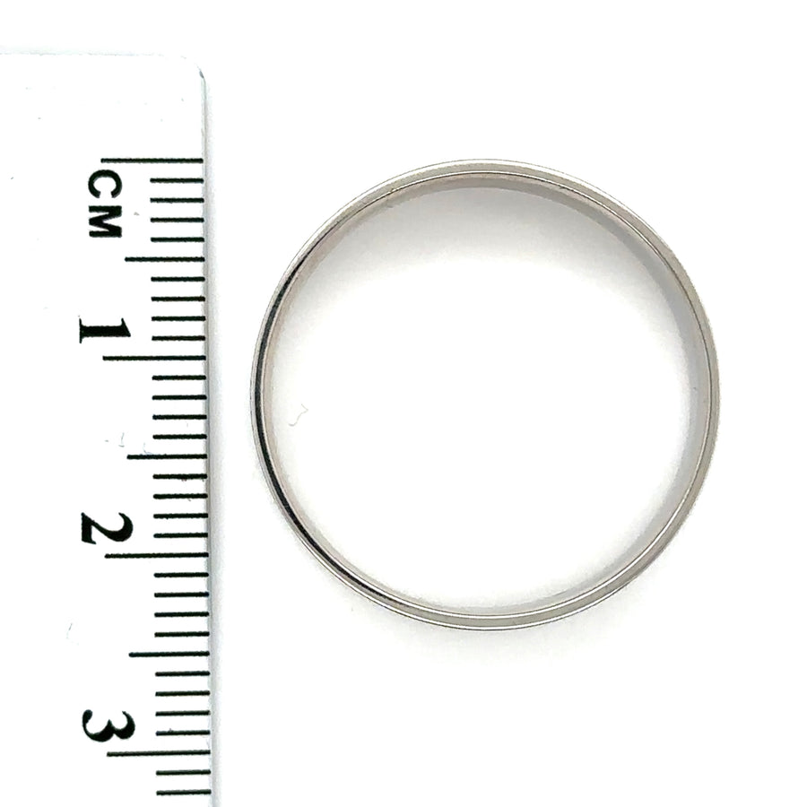 9ct White Gold Band Ring - Size X