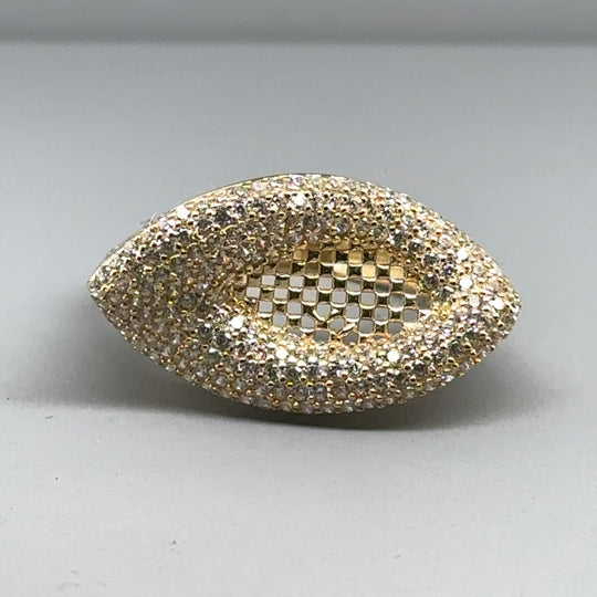 9ct Yellow Gold Cubic Zirconia Dress Ring - Size P