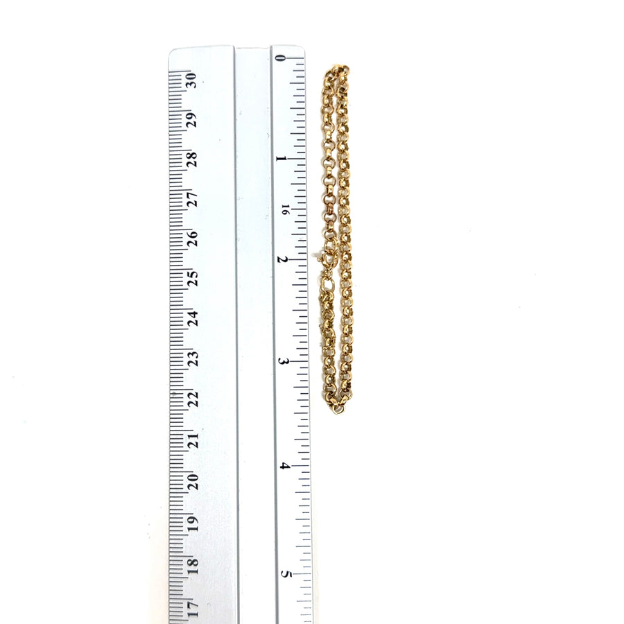 9ct Yellow Gold Belcher Bracelet with Safety Chain