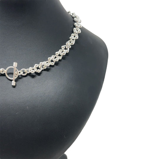 Sterling Silver Circle Ball T-Bar Link Chain (17") (NEW!)