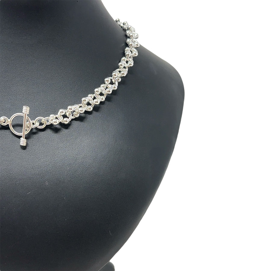 Sterling Silver Circle Ball T-Bar Link Chain (17") NEW!