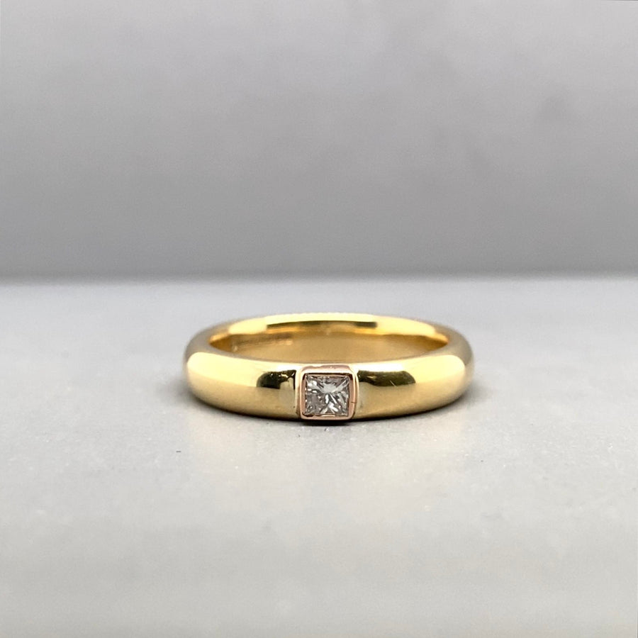 18ct Yellow Gold Single Stone Diamond Ring (c. 0.15 - 0.20ct) - Size M