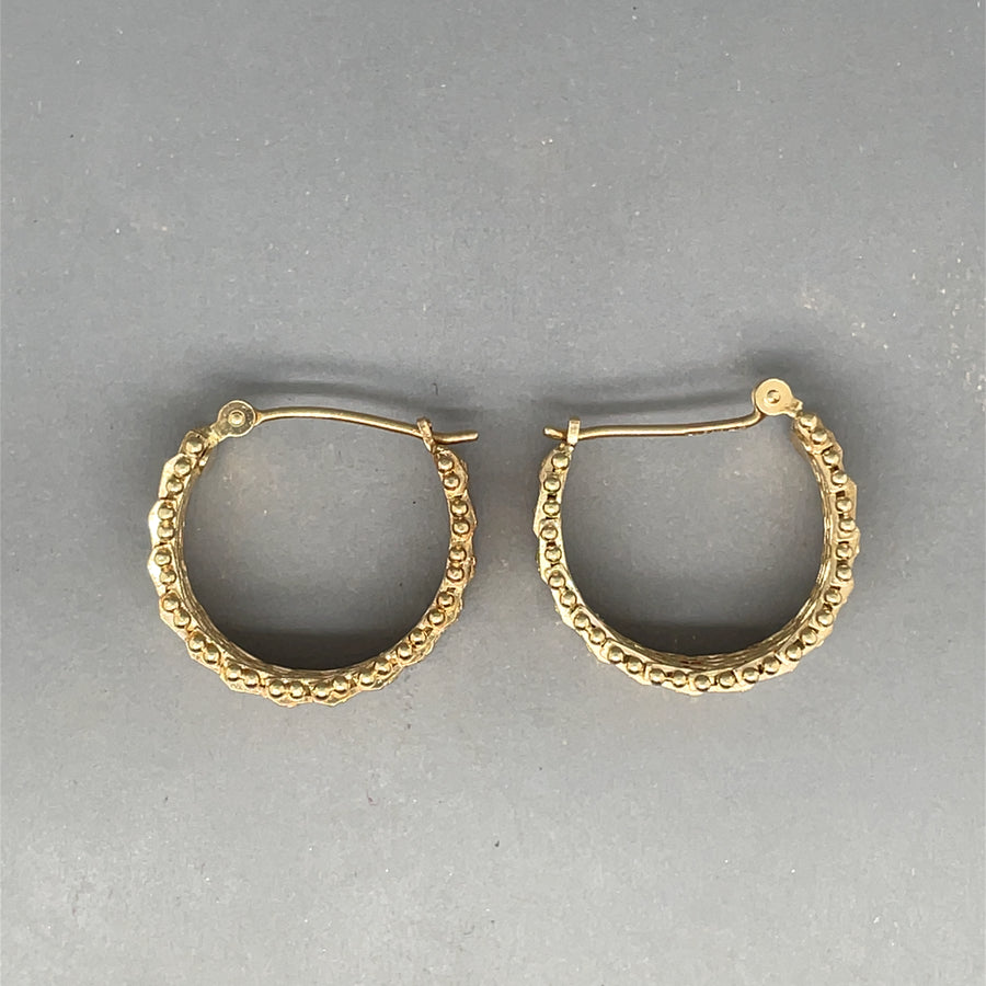 14ct Yellow Gold Half Hoop Earrings