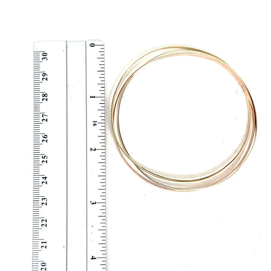 9ct Tri-Colour Triple Bangle