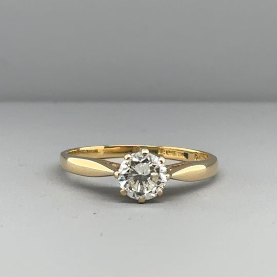 18ct Yellow Gold Single Stone Diamond Ring (C. 0.50ct) - Size L