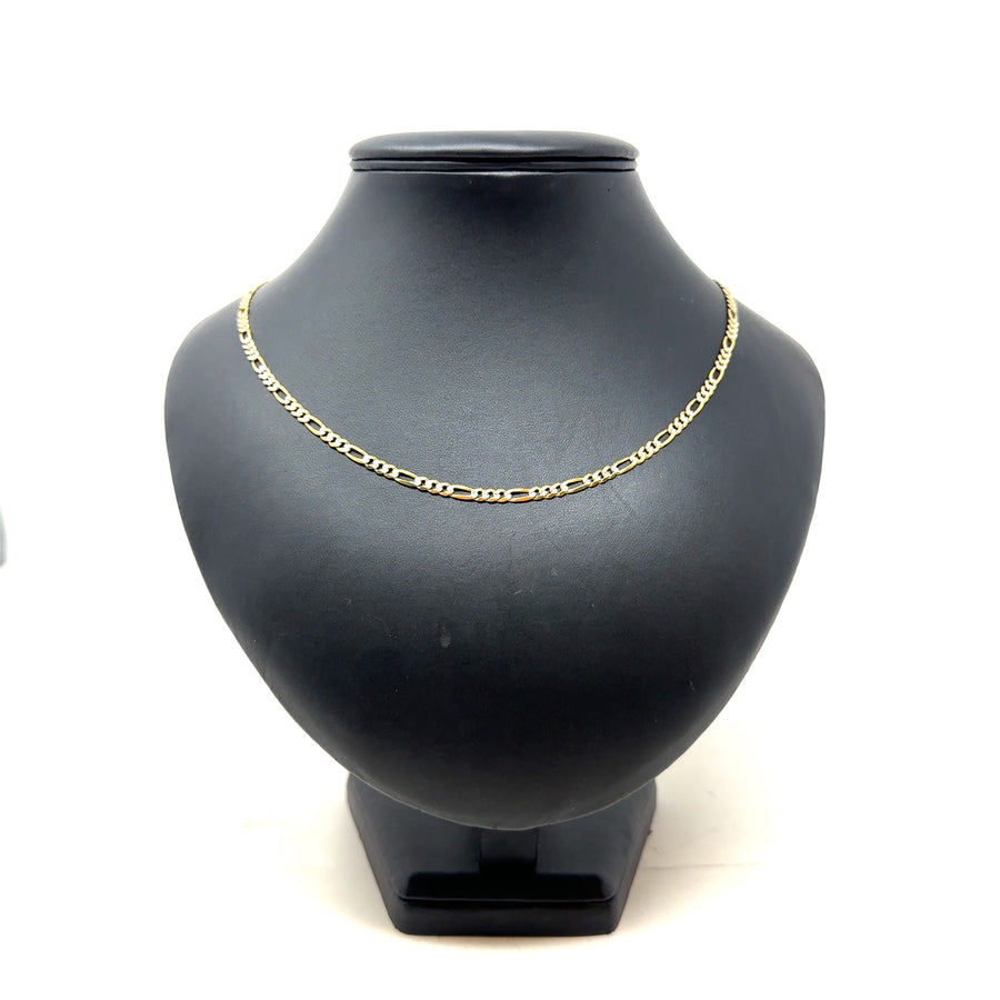 9ct Bi-Colour Figaro Chain (24")