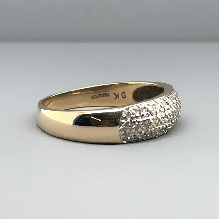 9ct Yellow Gold Diamond Set Ring (c. 0.30ct) - Size Q 1/2