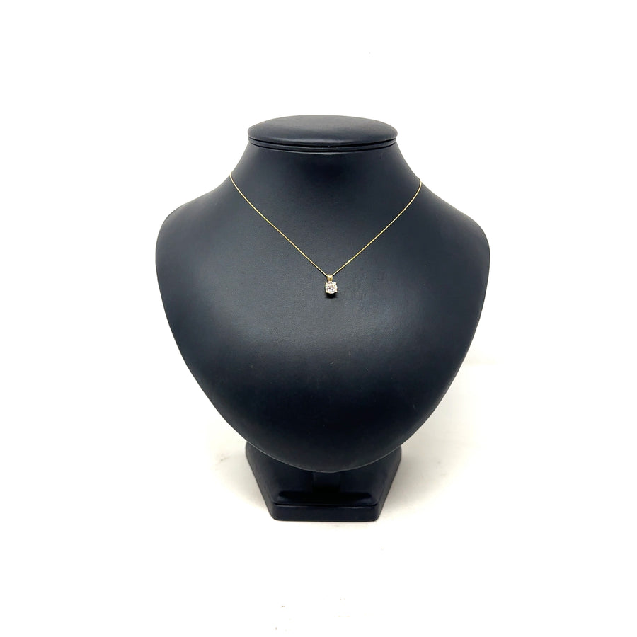 9ct Yellow Gold Single Stone Lab Grown Diamond Pendant and Fine Chain (c. 1.00ct) (18”) NEW!