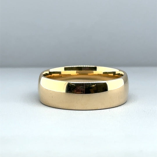 9ct Yellow Gold Band Ring - Size W 1/2