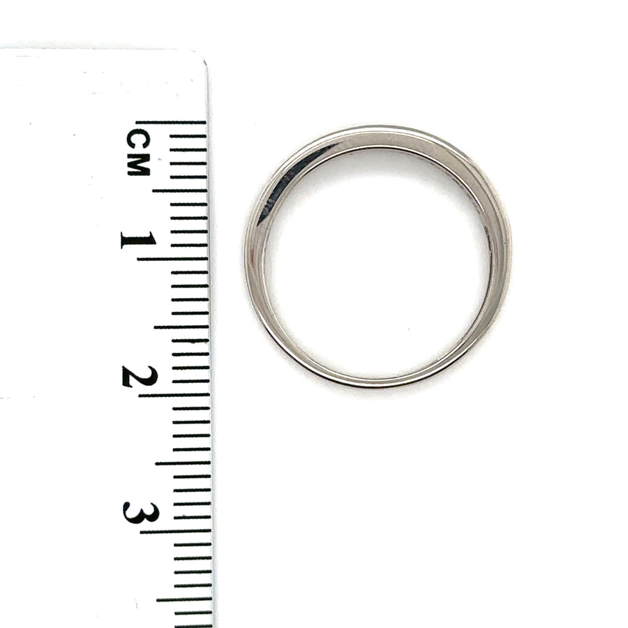 9ct White Gold Diamond Half Eternity Ring - Size L 1/2