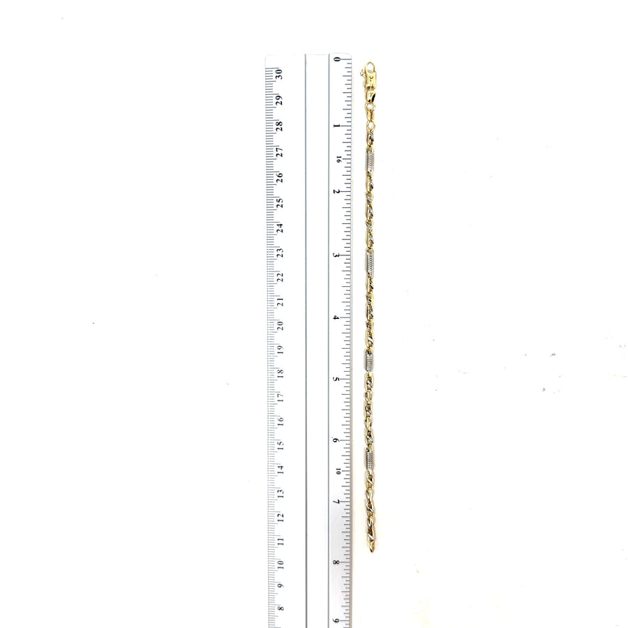 9ct Bi-Colour Fancy Link Bracelet