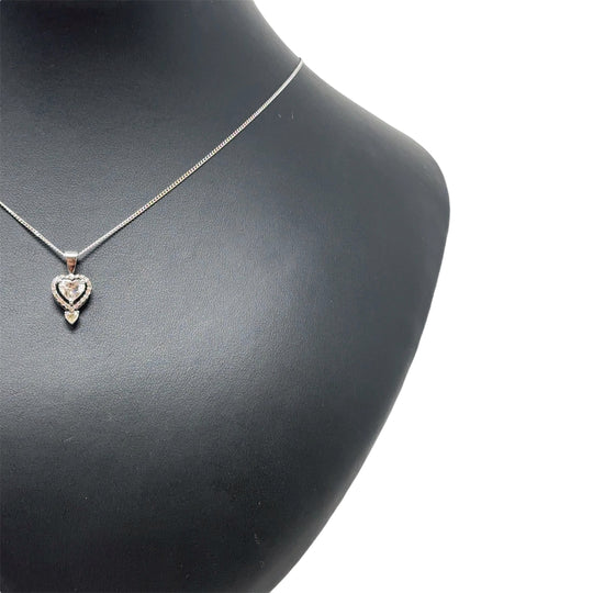 18ct White Gold Diamond Heart Pendant and Chain (c. 0.72ct) (19”)