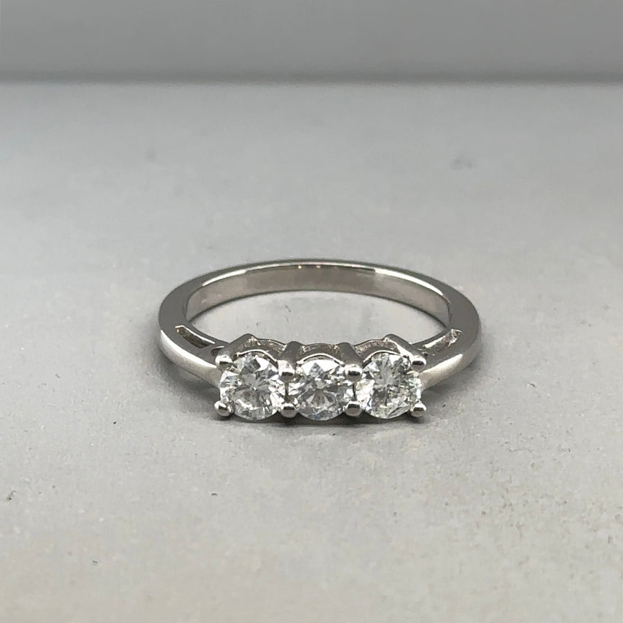 18ct White Gold Diamond Ring (c. 0.75ct) - Size O