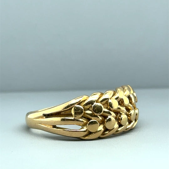 18ct Yellow Gold Keeper Ring - Size Z + 3