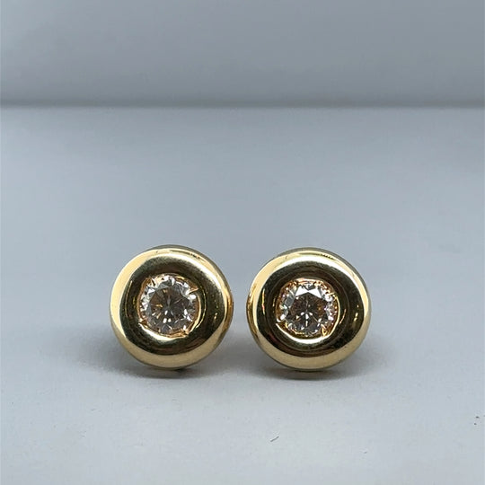 18ct Yellow Gold Single Stone Diamond Stud Earrings (c. 1.00ct)
