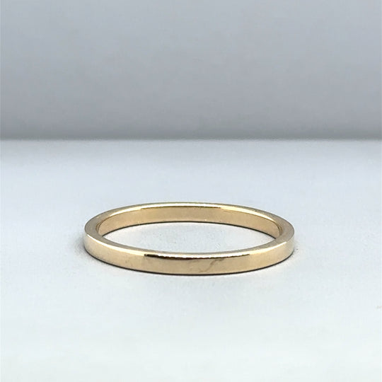 9ct Yellow Gold Thin Band Ring - Size T 1/2