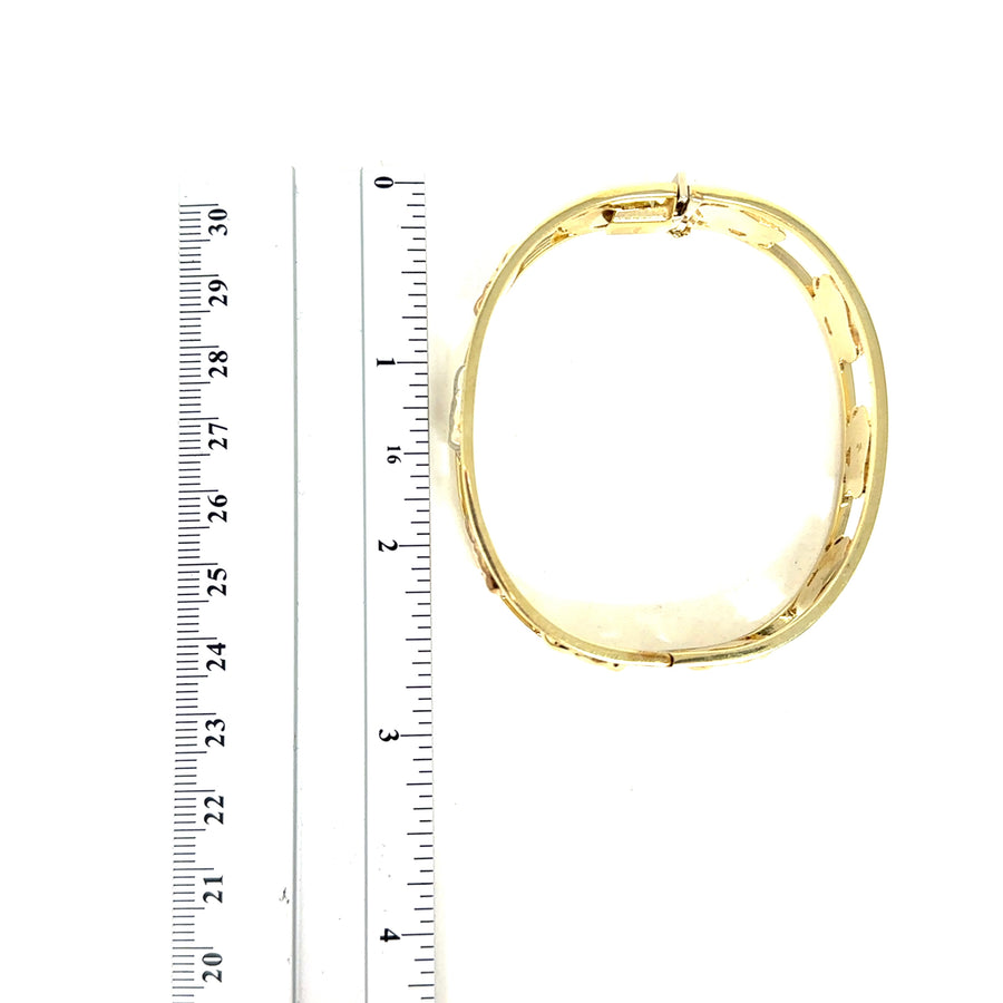 9ct Tri-Colour Elephants Bangle