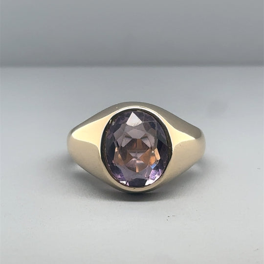 9ct Yellow Gold Purple Tourmaline Ring - Size P