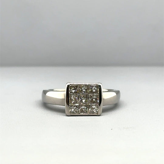 18ct White Gold Diamond Ring (c. 0.50ct) - Size I 1/2