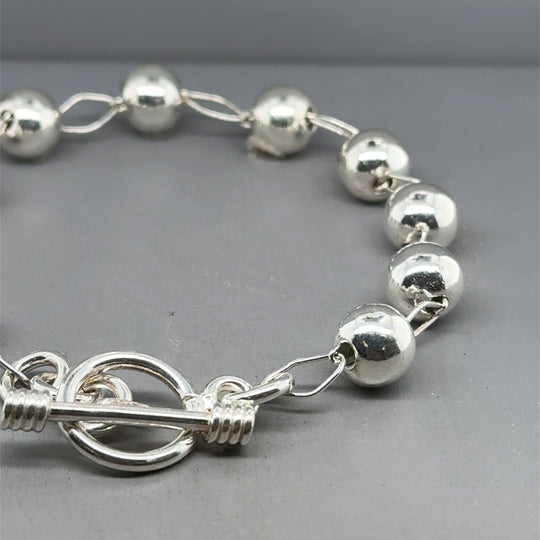 Sterling Silver Ball and Link Bracelet NEW!