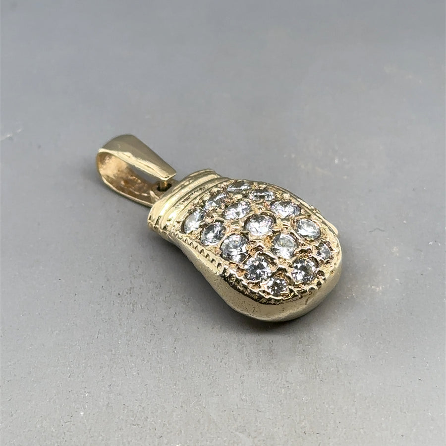 9ct Yellow Gold Cubic Zirconia Boxing Glove Pendant