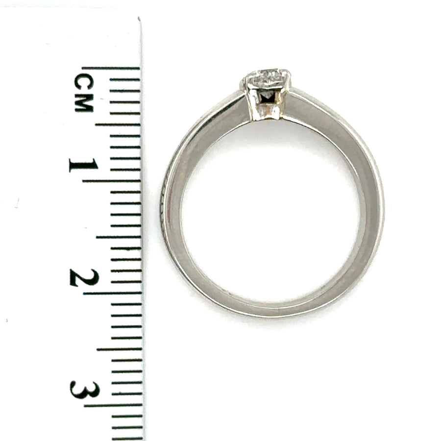 Platinum Diamond Heart Ring (c. 0.25ct) - Size K