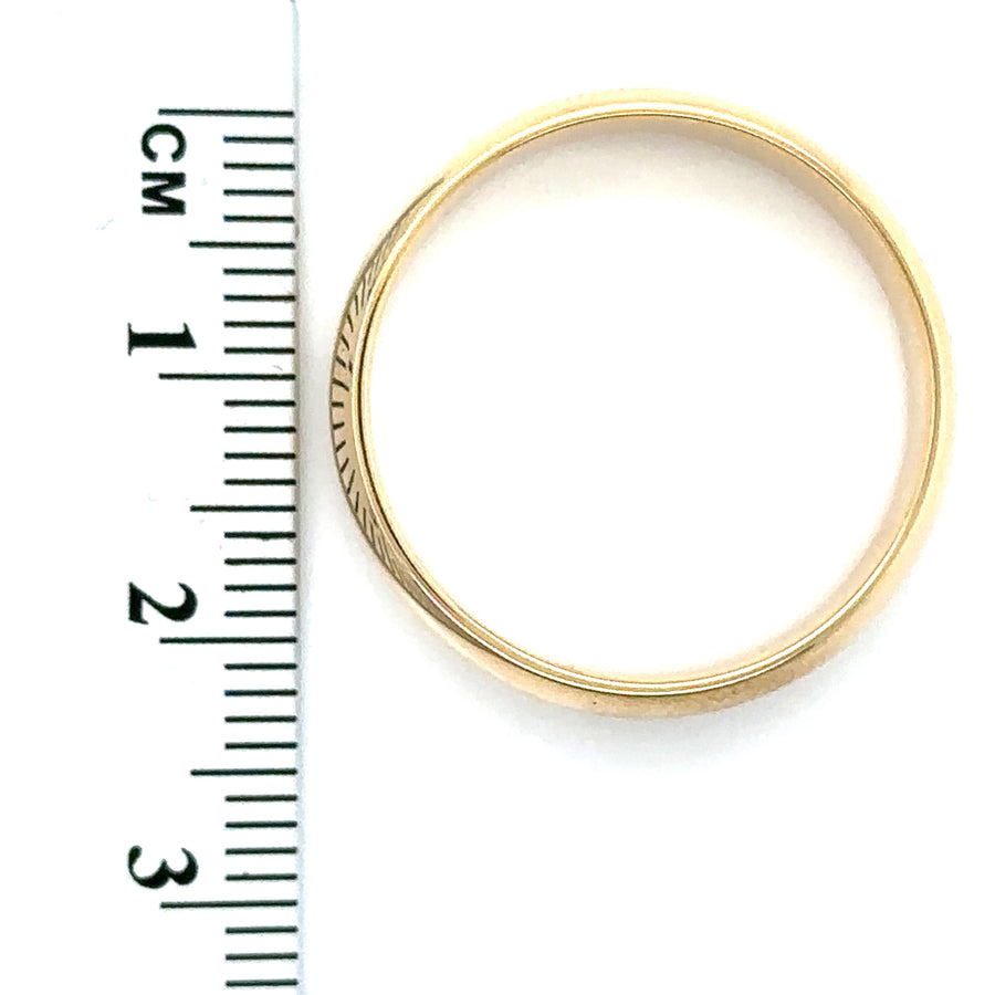 18ct Yellow Gold Band Ring - Size W