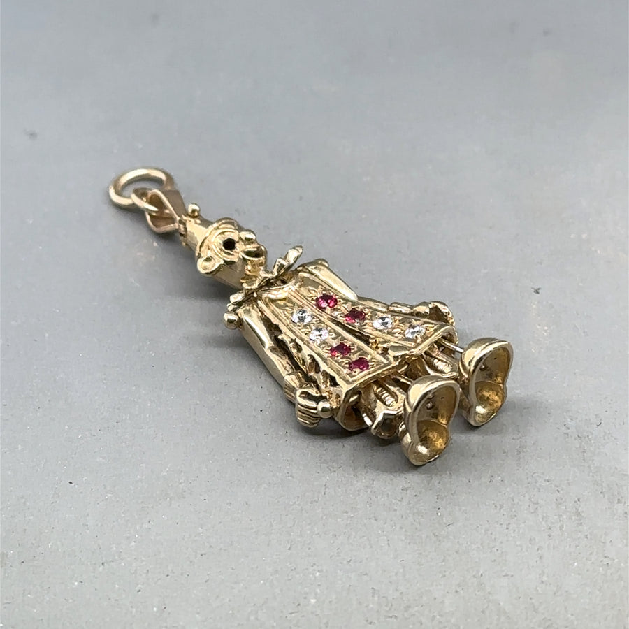 9ct Yellow Gold Cubic Zirconia Clown Pendant