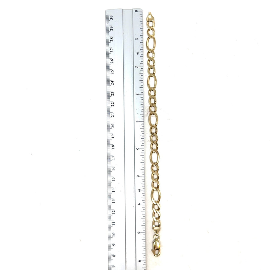 9ct Yellow Gold Figaro Bracelet