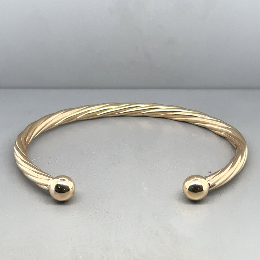 9ct Yellow Gold Torque Bangle