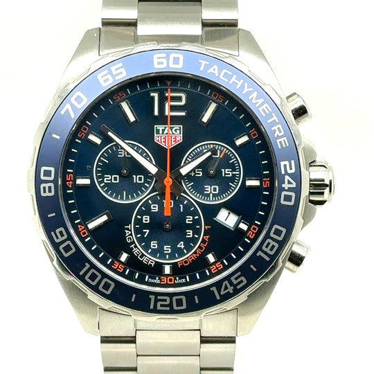 Pre-Owned Stainless Steel Tag Heuer Blue Face Formula One Watch (Gents)