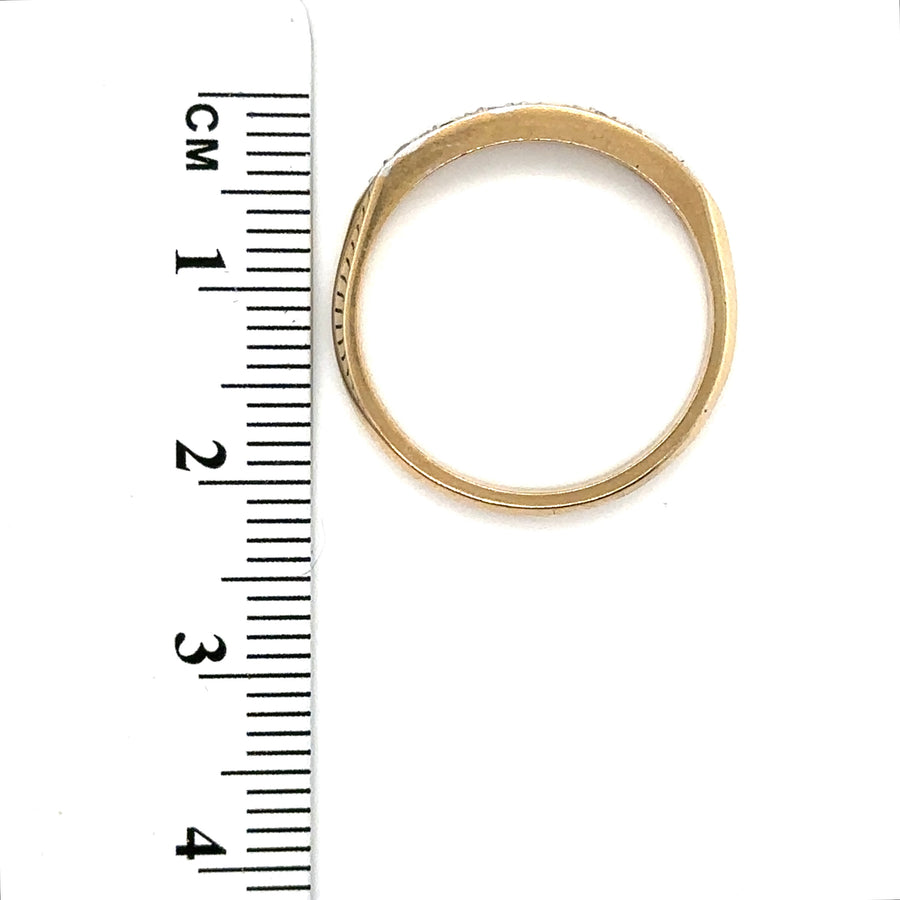 9ct Yellow Gold Cubic Zirconia Ring - Size P