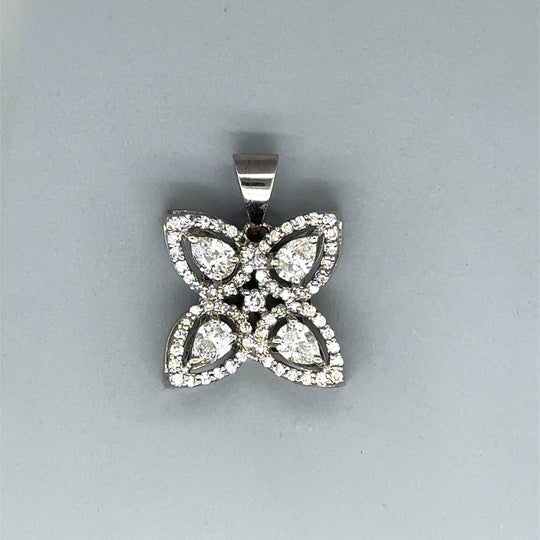 18ct White Gold Fancy Diamond Pendant (c. 0.85ct)
