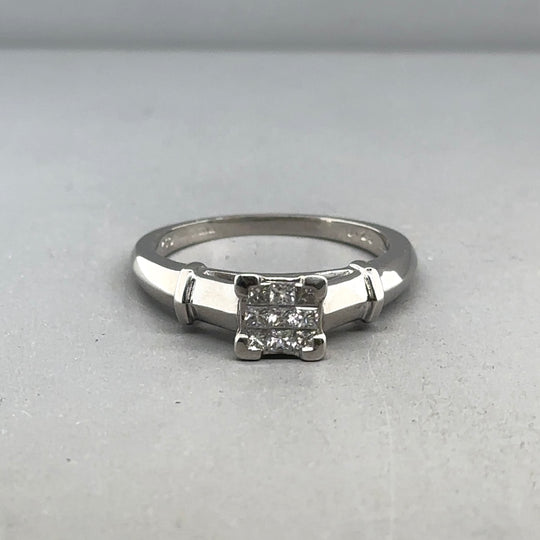 18ct White Gold Diamond Ring (c. 0.25ct) - Size N