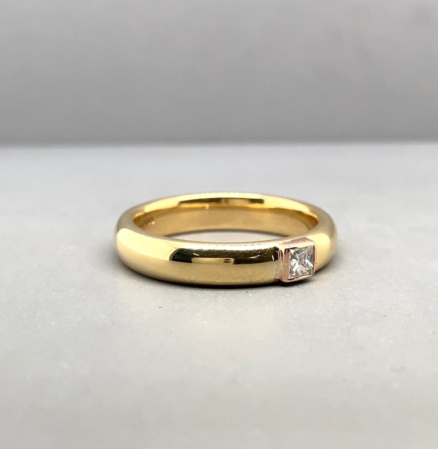 18ct Yellow Gold Single Stone Diamond Ring (c. 0.15 - 0.20ct) - Size M