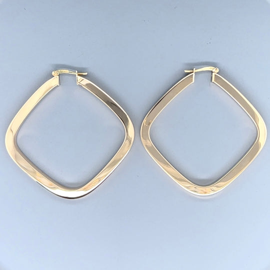 9ct Yellow Gold Fancy Hoop Earrings