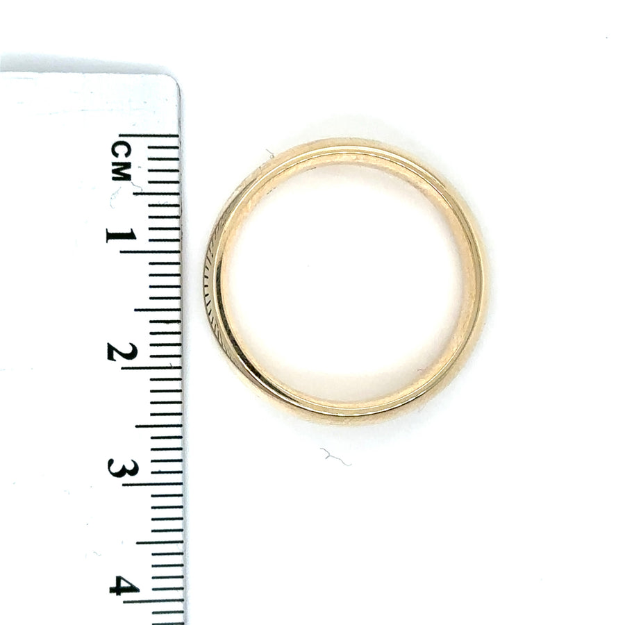 9ct Yellow Gold Band Ring - Size U 1/2