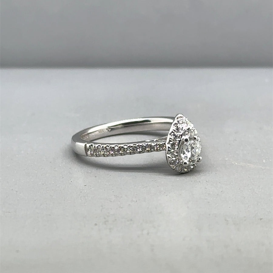 18ct White Gold Diamond Set Ring (c. 0.53ct) - Size J 1/2