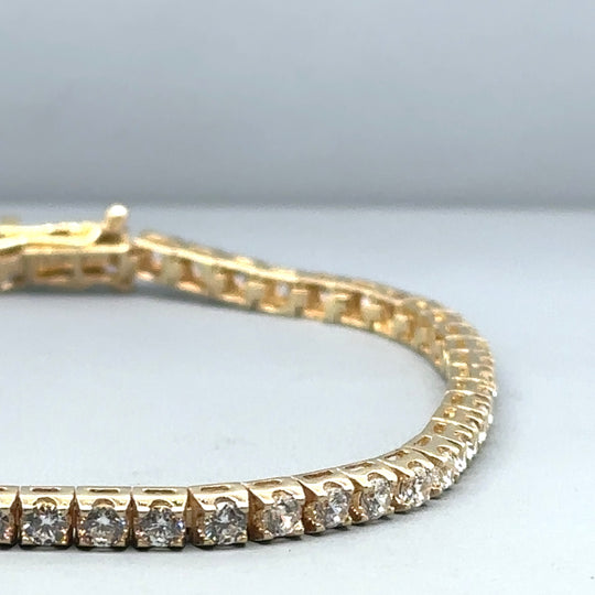 14ct Yellow Gold Cubic Zirconia Tennis Bracelet