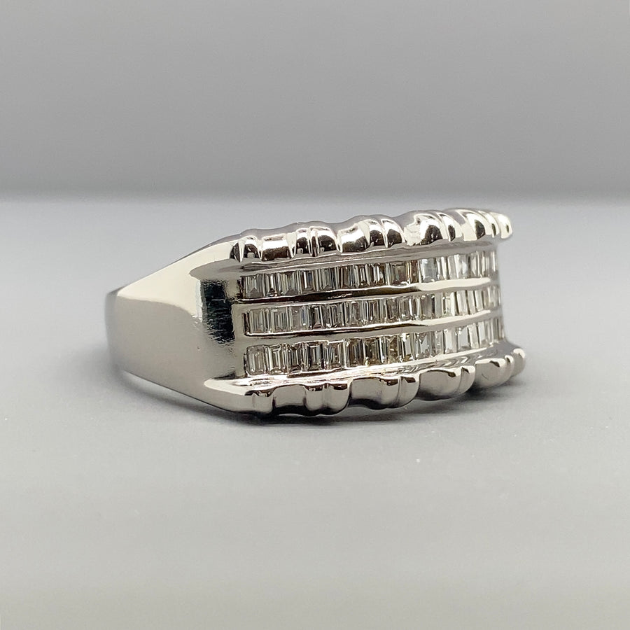 18ct White Gold Diamond Band Ring (c. 0.50ct) - Size Q