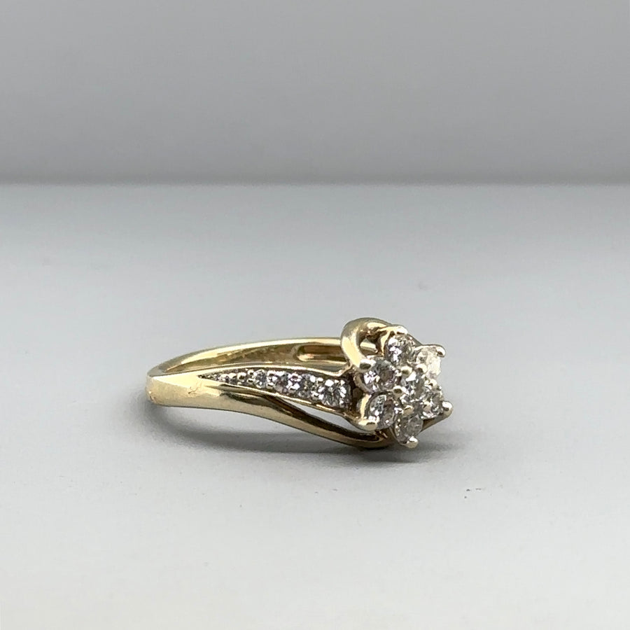 9ct Yellow Gold Diamond Set Ring Set (c. 0.50ct) - Size J 1/2
