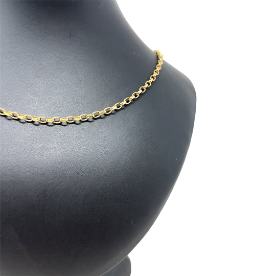 9ct Yellow Gold Oval Belcher Chain (22")